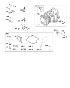 Cylinder Group Diagram and Parts List for 31S777-0003-B5 200000 - 399999 Briggs and Stratton Engine